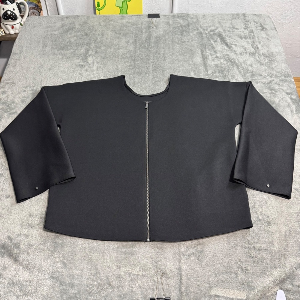 ADAY Waste Not Jacket Black Zip Front Technical Stretch Lightweight Coat Small